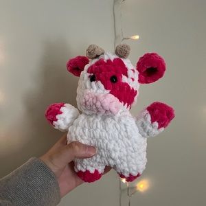 Pink Crochet Cow